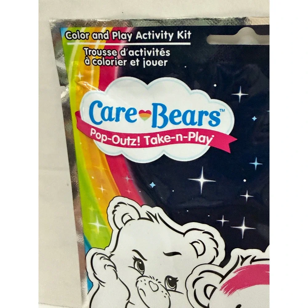 Care Bears Pop-Outz Take-n-Play Color and Play Activity Kit Stickers Markers NEW